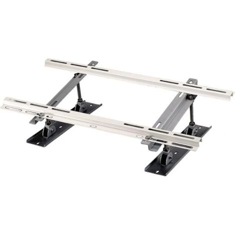 Support climatiseur extérieur – Support de toiture pour groupes de condensation – 2 bras en acier galvanisé – Réglage de la pente – 4 plots anti-vibratiles – EID
