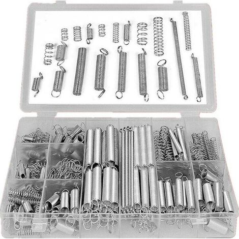 Boîte d'assortiment 200 ressorts de tension et compression, pour bricolage et réparation