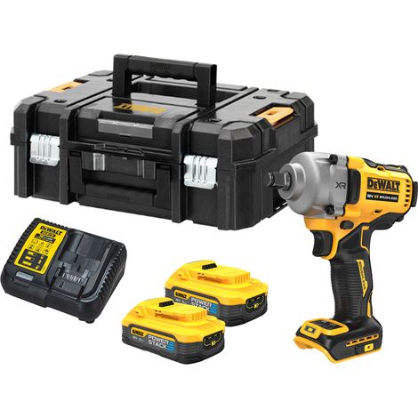 DeWalt DCF891H2T 18V XR 1/2 Compact High Torque Wrench - 2 x 5Ah Power Stack Batts, Charger & TSTAK II Case (1/3)