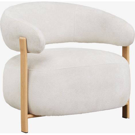 Sklum – Fauteuil relax en tissu chenille marron – Structure en fer – Dimensions 70x75x70 cm – Confort optimal pour salon et bureau