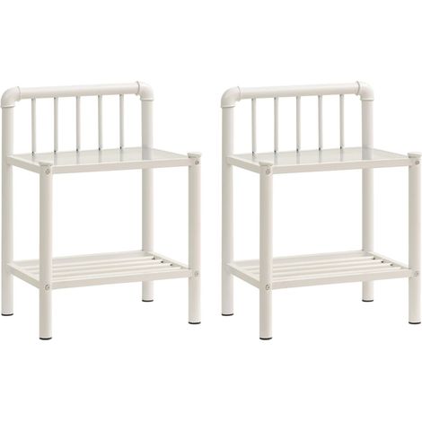 Maison Exclusive - Comodini 2 pz Biance Trasparenti in Metallo e Vetro