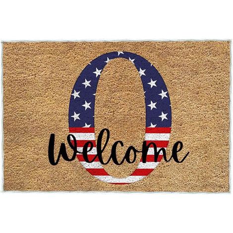 Tapis De Seuil - Tapis D'Entrée Patriote - 60 x 40 cm - Velours Cristal - Anti-Dérapant PVC - Intérieur Extérieur - 1 Pièce (1/4)