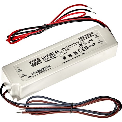 Alimentazione LED 60 W 48 V 1,25 A MeanWell, LPV-60-48