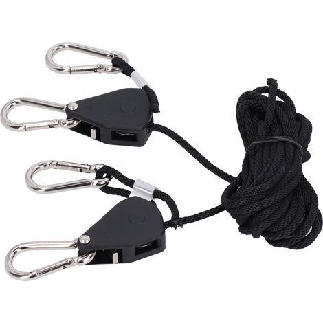 2 Stück 1/8 Zoll Grow-Lampen-Seilaufhänger, verstellbar, robust, mit hochfestem Seilclip (1/5)