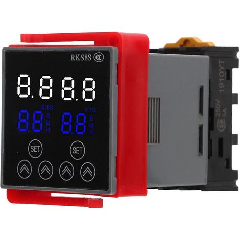 Zeitrelais mit LCD-Anzeige, multifunktionales, flammhemmendes PP-Gehäuse, Verzögerungstimer für Automatisierungsanlagen (1/4)
