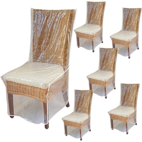 Evelots Stuhlhussen/Schutzhüllen für Esszimmer/Küche – 6er-Pack – Strapazierfähiges, transparentes PVC-Vinyl – Staub-, flecken-, tierhaar- und kratzfest, leicht zu reinigen (1/5)