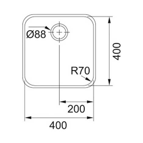 Fregadero de cocina Acero inoxidable Cuadrada 1 Senos MEPAMSA SQU (1/2)