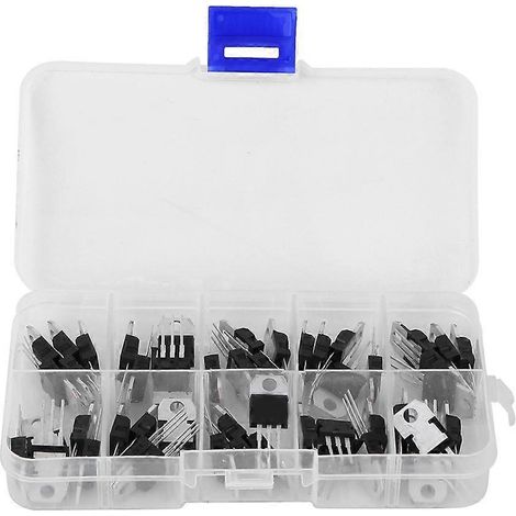 Kit de 50 transistors régulateurs de tension, composants électroniques, pièces industrielles, fournitures électriques (1/4)