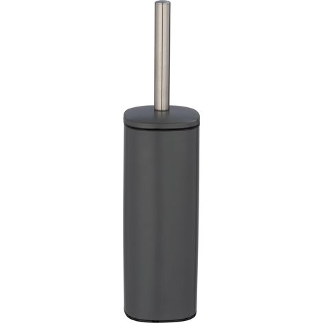 1 Porte Brosse WC, Acier Inoxydable, Gris Mat, Tête Remplaçable Ø 8,5 cm, Pour Salle De Bain (1/5)