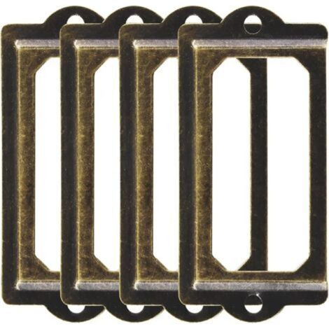 30pcs étiquettes de bibliothèque en métal bronze rétro, support de cadres d'étiquettes de tiroir de fichiers, armoire à vis, porte-étiquettes de carte de nom d'étiquette d'étagère (70 mm x 33 (1/4)