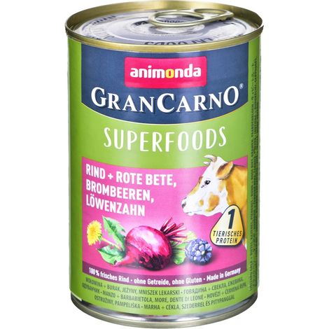 Animonda GranCarno Hundenassfutter Adult Superfoods getreidefrei 400 g Rind (1/2)
