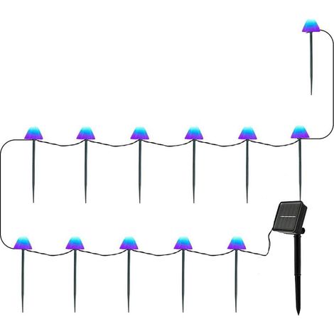 Guirlande lumineuse solaire d'extérieur en forme de champignon (en boîte, 1 guirlande) 3,8 m / 12 lumies (1/5)