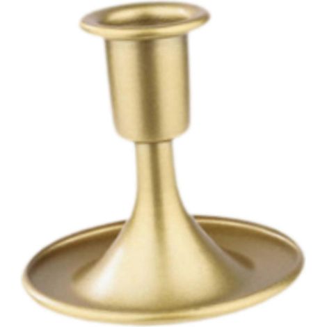 Porte-bougie conique en fer forgé, centre de table décoratif, support pour bougies pour fêtes, mariages et tables de bureau.-Gold Small Size (1/5)