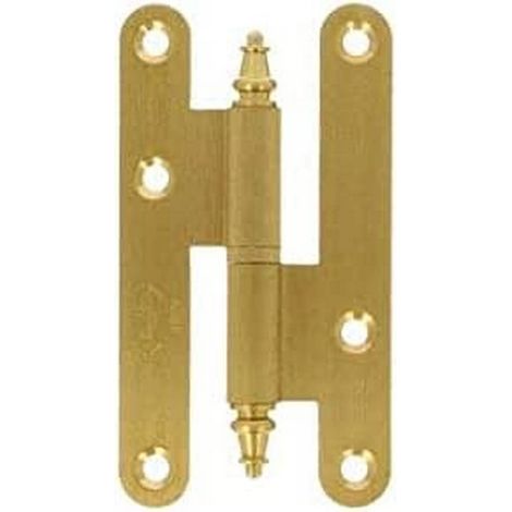Penture à droite - 100 x 58 x 2,3 mm - Rondelle à pression - Avec finition - Bords arrondis - Maintient les portes fermement - Laiton mat