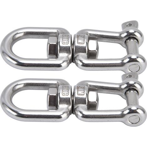 2-teiliges Set aus 8 mm 360° drehbaren Karabinerhaken aus Edelstahl 304, abnehmbarer Ringhaken für Kette (1/5)