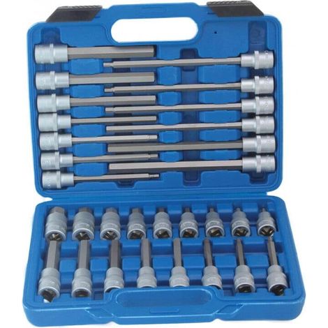 KIT 30 PZ BUSSOLE 1/2 5-19 INSERTI ESAGONALI BRUGOLA CORTI LUNGHI CRV 351SA (1/2)