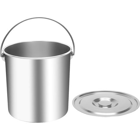 Seau, Acier Inoxydable, Haute Capacité, Argent (1/2)