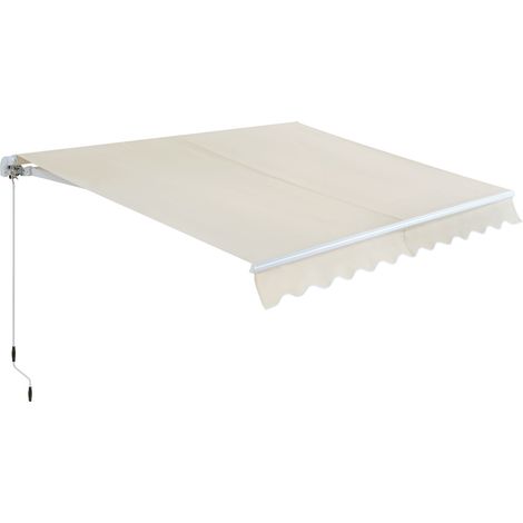Canopée Store Banne Manuel Beige Monobloc 3 x 2.5m – Store Rétractable pour Terrasse, Balcon & Jardin – Manivelle à Gauche – Aluminium et Polyester 280 g/m² (1/5)