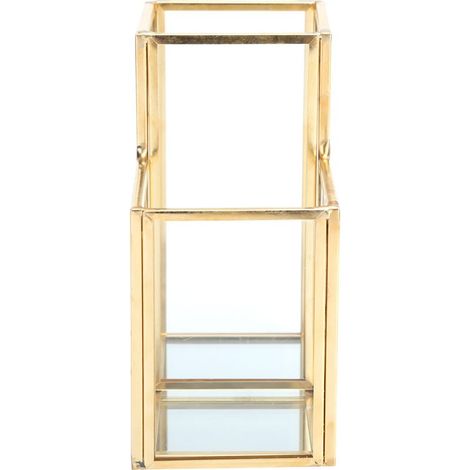 Glas-Aufbewahrungstopf für den Garten, polygonale Säule, geschweißte Messingstange, Blumenkasten (1/5)