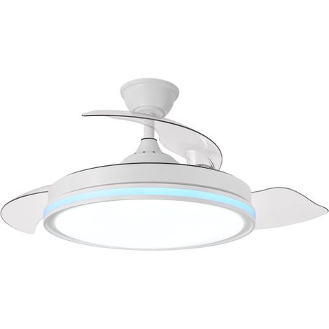 FABRILAMP Ventilador Dc 59+7w Cacique Blanco 3asp 107d 6980l 3000-4500-6500k+rgb Remo+r.int+memo+temp Ecoiluminaled