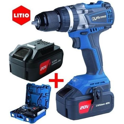 HU-Firma HU-T20B-LI Trapano Avvitatore Brushless a Percussione 20V 4Ah 2 Batterie Litio 65 Nm Mandrino 2-13 mm