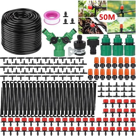 Système d'irrigation Jardin, 200Pcs Kit d'irrigation Goutte, Kit d'irrigation Goutte à Goutte Automatique avec 50m Tuyau, Jardin pelouse Plantes (1/3)
