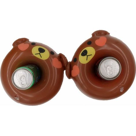 Bar Flottant pour Piscine,Matelas Gonflable Piscine,Ours Mignon Porte-gobelet Gonflable pour Piscine Flotteur Porte-Boissons Bateau Porte-bière Anneau de Natation Bar Plateau Jouets de Bain (1/5)