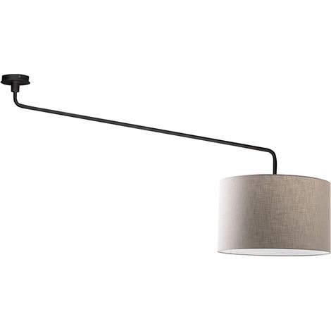 Plafonnier Vivien Noir Avec Abat-Jour Ivoire 48Cm - Plafonnier E27, Classe I, Ip20, Structure En Métal Peint - Groupe Rossini (1/5)
