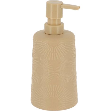Seifenspender aus steinzeug rund 430 ml ethnic spirals - beige - Tendance (1/2)
