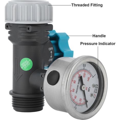 Valve de pression d'eau, Manomètre Compteur Régulateur Séparateur Accessoire d'Outil Pneumatique Contrôleur pour l'irrigation Jardin Serre Chaude (1/5)