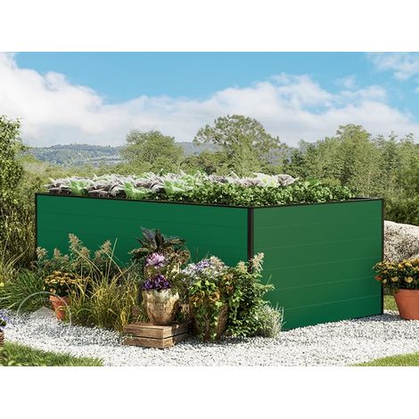 GFP Huerto urbano Jardinera Aluminio Christina - 195 x 119 x 77 cm Estructura estable y resistente a la intemperie con perfiles de cámara hueca de aluminio - verde - Hecho en Austria (1/3)