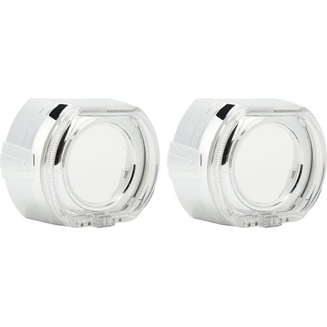 Paar 12V 5W LED-Scheinwerferblenden, hellweiß, hitzebeständig, kompatibel mit 3-Zoll-Bi-Xenon-Projektoren, glänzende Dekorabdeckung (1/5)