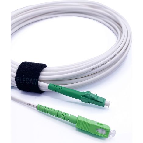 Elfcam Glasfaserkabel 0.5m SC/APC auf LC/APC – OS2 Singlemode Simplex 9/125 µm, LSZH, Weiß – LWL-Kabel für Hochgeschwindigkeits-Datenübertragung (1/5)