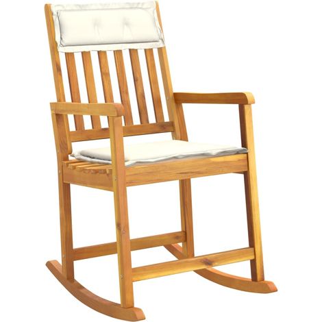 Maison Exclusive - Schaukelstuhl mit Kissen Massivholz Akazie