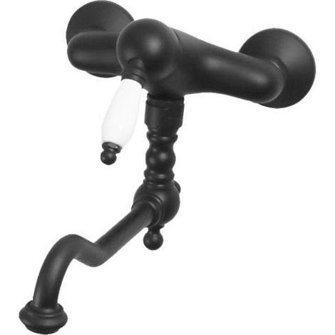 Miscelatore lavello cucina a parete con bocca orientabile colore nero opaco Gattoni Orta Old 2762/27N0.OLD Nero opaco (1/2)