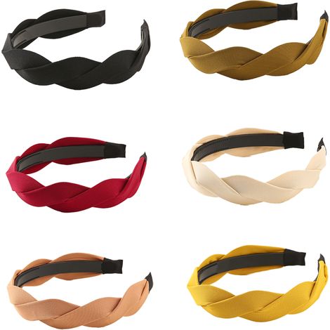 Headband Tressé - Large Largeur 2 cm - Forme Nœud Torsadé - Style Vintage - Pour Femme et Fille - Lot de 6 (1/5)