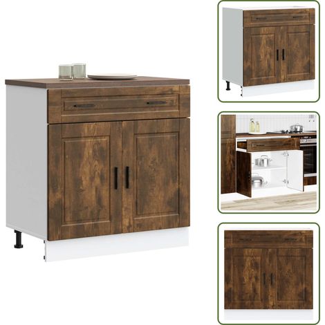 Küchenunterschrank Porto Räuchereiche Holzwerkstoff - Küchenunterschrank - Küchenunterschränke - Spülenunterschrank - Unterschrank Für Küche (1/5)
