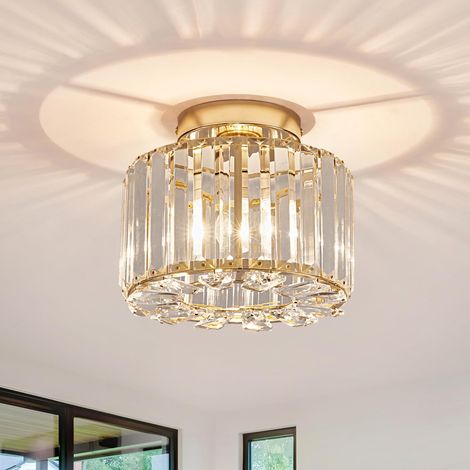 Plafonnier en cristal – Plafonnier semi-encastré, lustre moderne, plafonnier rétro pour cuisine, chambre à coucher, entrée, lumière chaude (1/5)