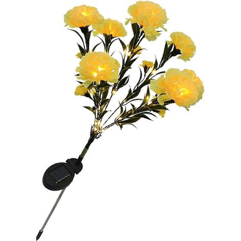 Décoration de jardin extérieure lumineuse et fleurie en forme de fleur, 80 cm (31,5 pouces), jaune (1/4)