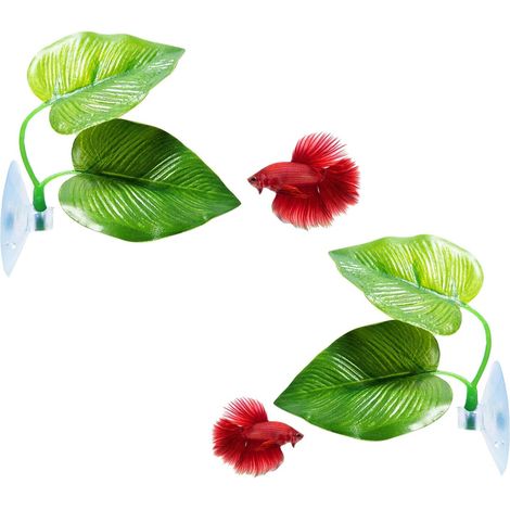 2 hamacs pour betta, conception à double feuille (grande + petite), matériaux légers et résistants, pour aquarium d'eau douce (1/5)