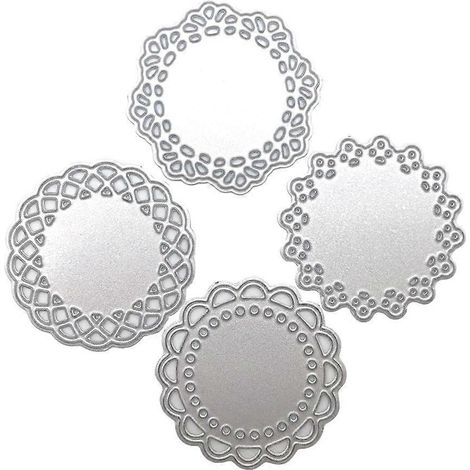 4-teiliges Set Runde Spitzen-Stanzformen, Deckchen-Kreis-Prägeformen, Schriftzug-Schablonen