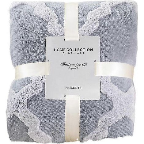 Grand plaid en flanelle polaire, motif jacquard (130 x 160 cm) - Doux, chaud, léger et décoratif A1014-283 (1/4)