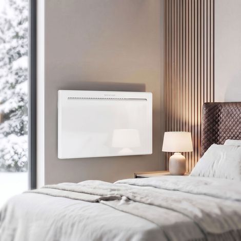 Radiateur Électrique 1500 W Connecté WiFi Sur Pied ou Mural, Commandes Vocales, 4 Modes, Écran LED, 70x21,5x43,5cm Blanc (1/5)