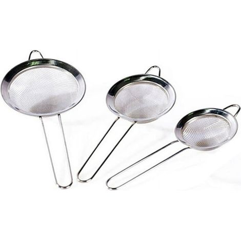 Passoire tamis en acier inoxydable à mailles fines, pour farine, huile et thé, tamis de cuisine polyvalent, filtre (1/5)