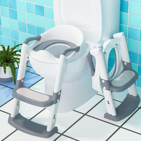 1 Réducteur Toilette Enfant, Pliable, Marches Réglables, Siège Souple, Pour Bébé 12-48 Mois (1/5)