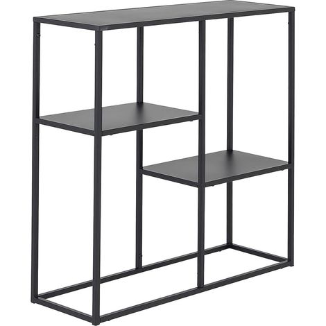 Consolle con 3 ripiani acciaio 80 x 80 x 26 cm nero opaco 030008594