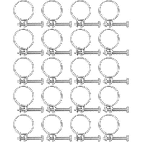 Beyamis Colliers de serrage à double fil en acier inoxydable 201, anticorrosion, réglables, 16-19 mm (1/5)