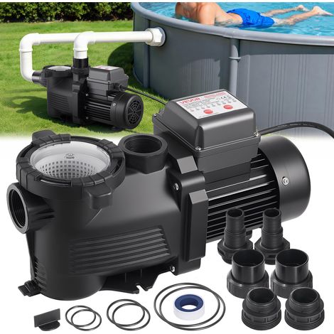 VEVOR Pompa per Piscina Fuori Terra per Filtrazione 550W 14000 L/h, Kit Pompa di Filtrazione per Piscine Fuori Terra Velocita Singola con Cestello Filtrante 3450 giri/min Prevalenza max. 12 m