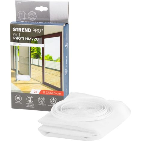 Fliegengitter FlyScreen 220x65 cm, gegen Insekten und Mücken, für Balkontür, weiß, Packung 2 Stk.