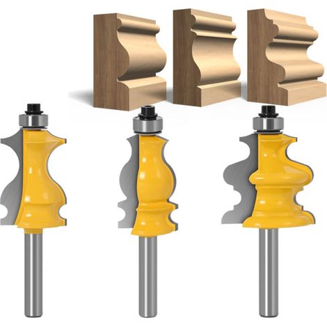Lot de 3 Fraises à Rainurer 8mm pour Bois, Embouts de Toupie pour Défonceuse, Outils de Menuiserie (1/5)